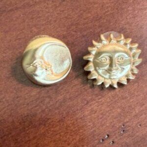 Sun & Moon Earrings - Gold-Tone